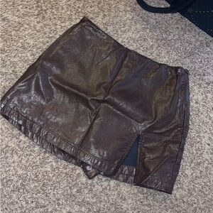 Cotton Candy Brown Skorts with Sleek Sheen